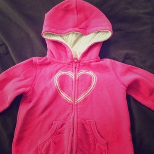 Toddler girls zip up sweater.